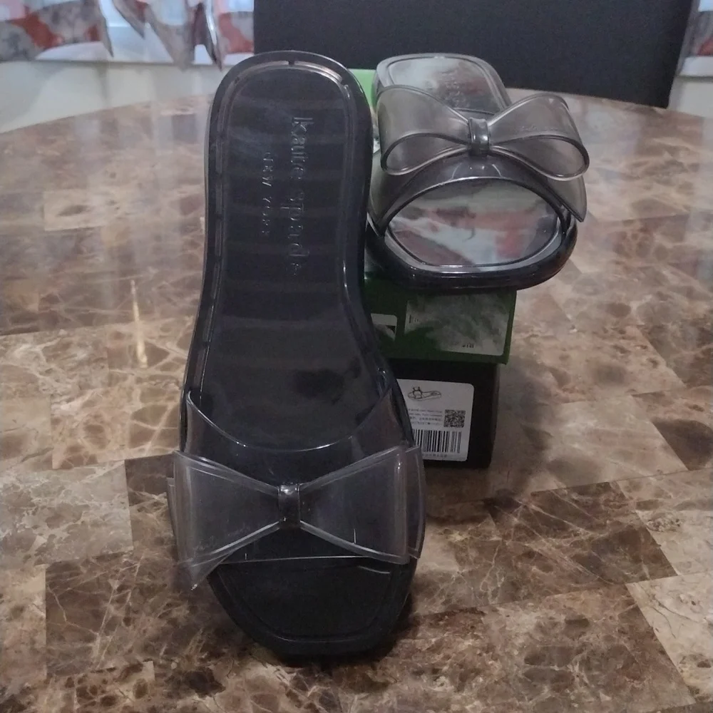 Kate Spade Black Bow Tie Jelly Slide
